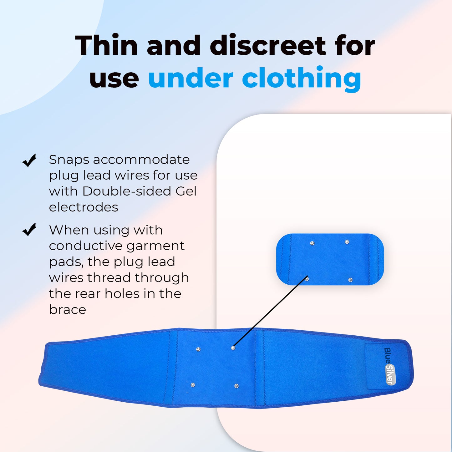 Conductive Wearable Back Wrap by Blue Silver
