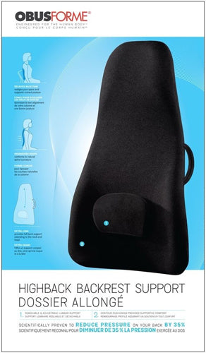 Highback Backrest Support Obusforme Black (Boxed)