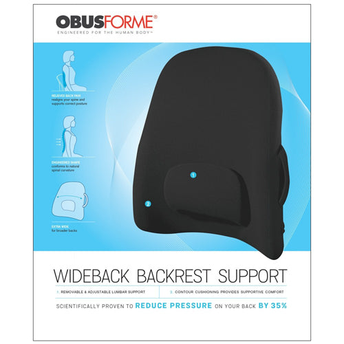 Wideback Backrest Support Obusforme Black